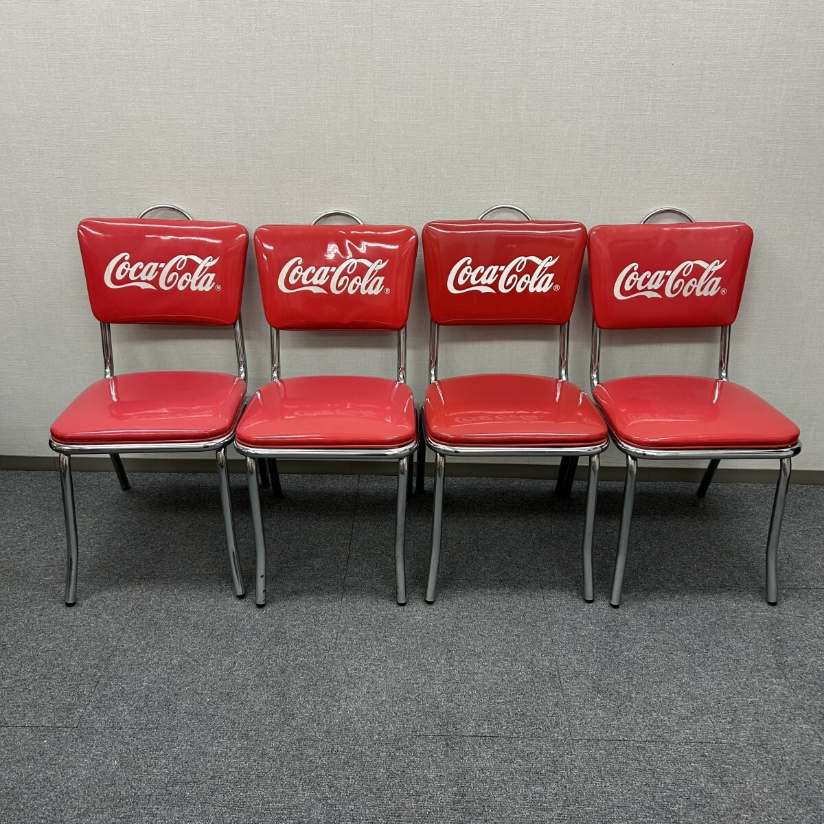 コカコーラ Coca-Cola 椅子 アンティーク ヴィンテージ 当時物 Yahoo!オークション - 希少 コカ・コーラ チェア 4脚 Coke Chair
