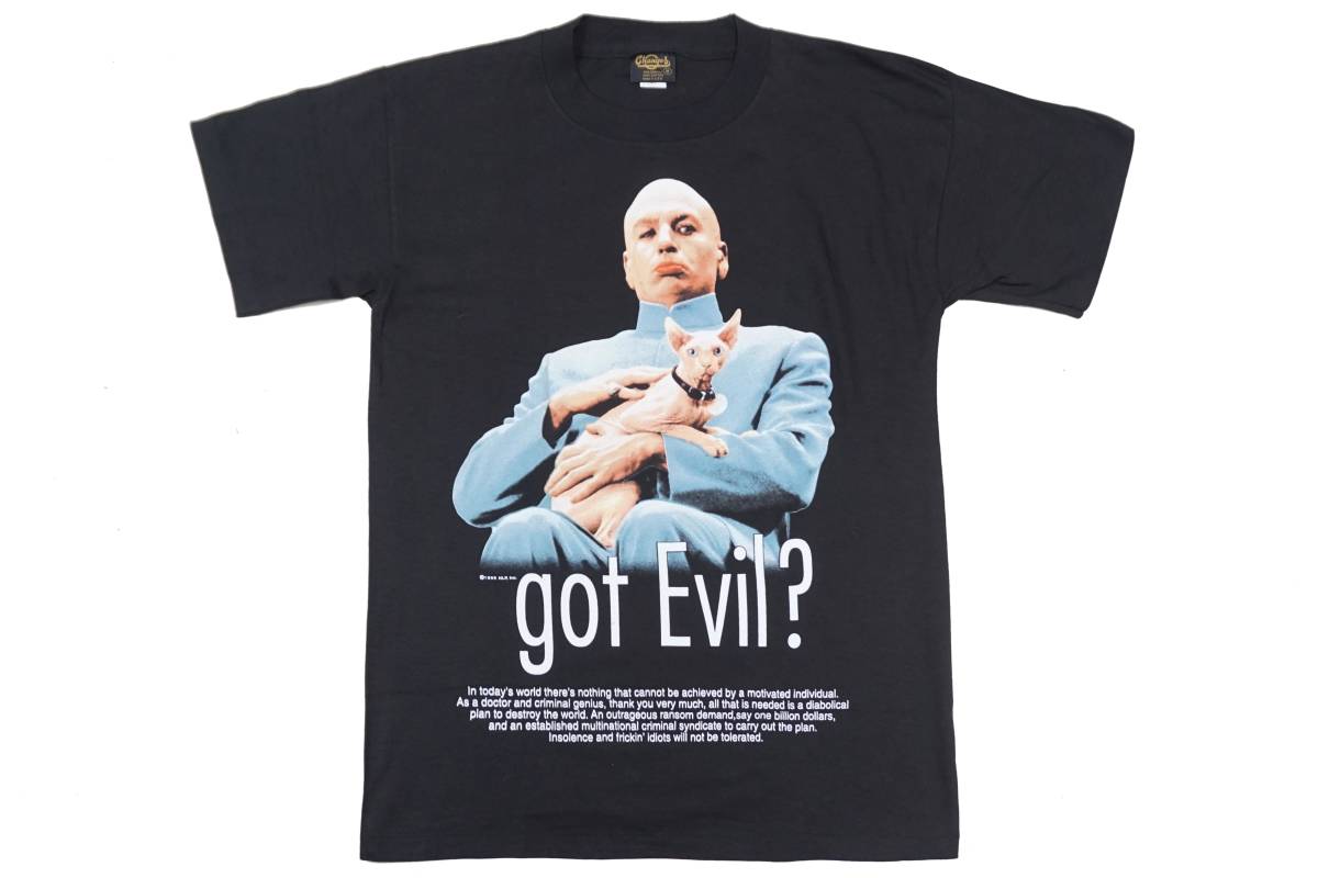 デッドストック! 90's USA製 AUSTIN POWERS Dr. Evil『GOT EVIL?』 Tシャツ WAYNE'S WORLD BEAVIS AND BUTTHEAD
