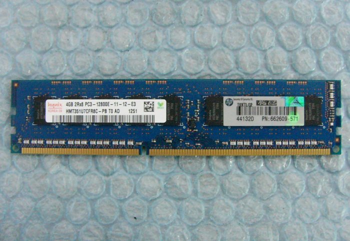 qj9 240pin DDR3 1600 PC3-12800E 4GB ECC hynix 在庫8 hp 662609-571_画像1