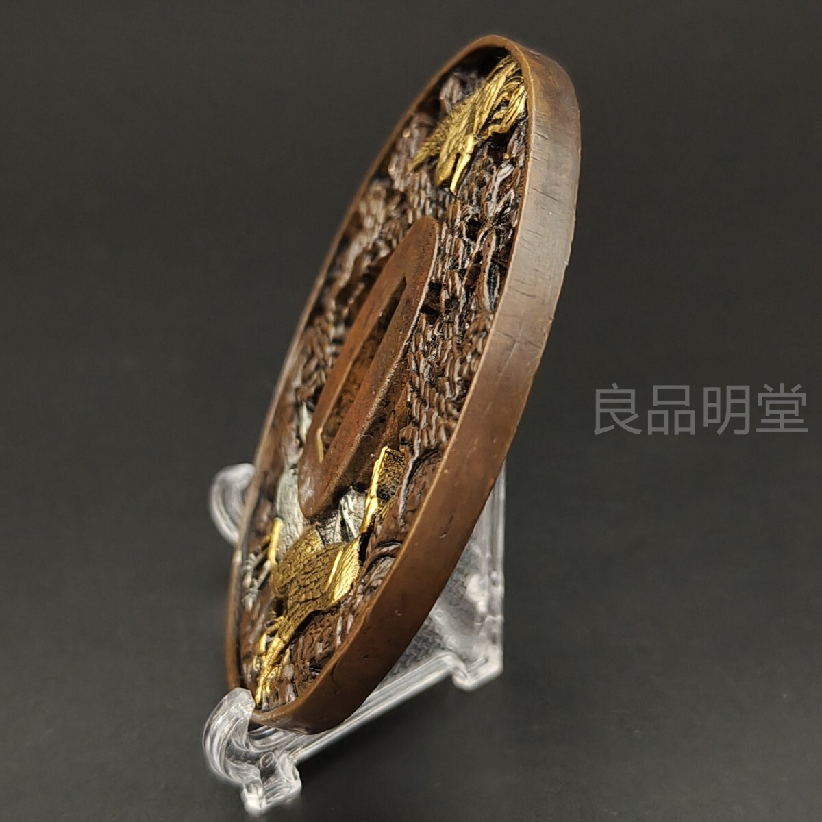 XG83 日本刀装具 松鶴の図 刀鍔 銅地 細工 絵金銀 鍔 刀の鍔 XG83 日本刀装具 松鶴の図 刀鍔 銅地 細工 絵金銀 鍔 刀の鍔