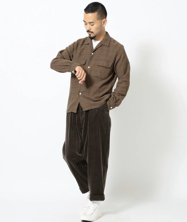 BEAMS PLUS コーデュロイパンツ ツータック L ダークグリーン 日本製 ビームスプラス beams ブラック コーデュロイパンツ
