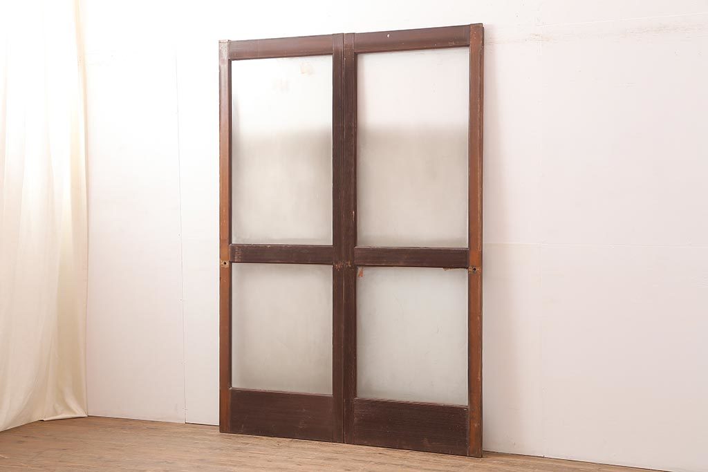 送料無料】 R-045843 レトロ建具 昭和中期 シンプルなデザインで合わせ