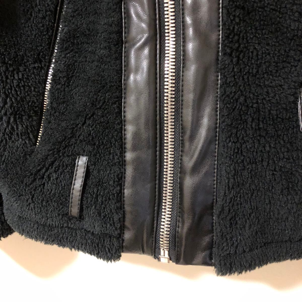 ZARA メンズ ボア ライダース ジャケット Mサイズ ブラック ZARA メンズ ボア ライダース ジャケット Mサイズ ブラック