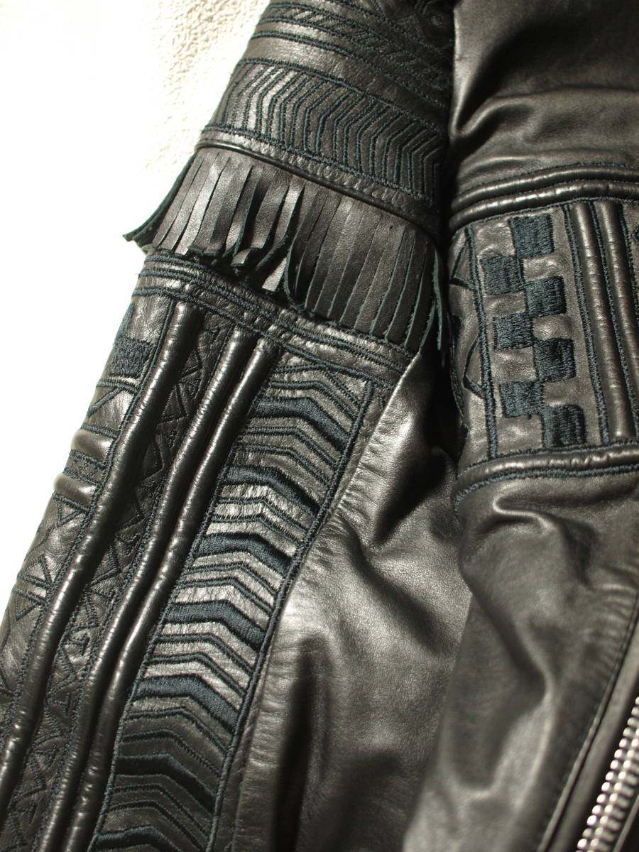 KTZ fringe processing leather rider's jacket Katie - Z 