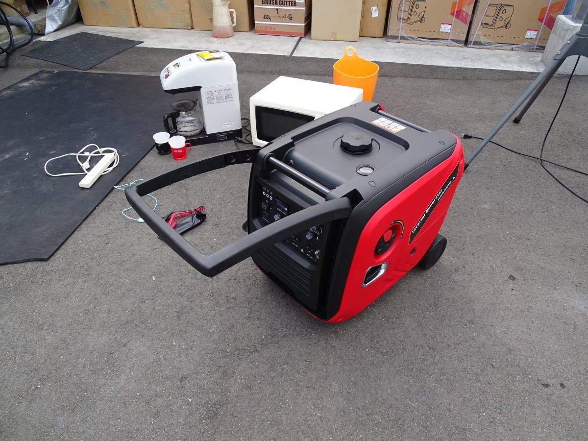動画付き 未使用 プロ仕様 大容量 インバーター発電機 停電 節電 電力不足 災害対策 アウトドア キャンプ 移動販売 最大出力 4000W 車輪付