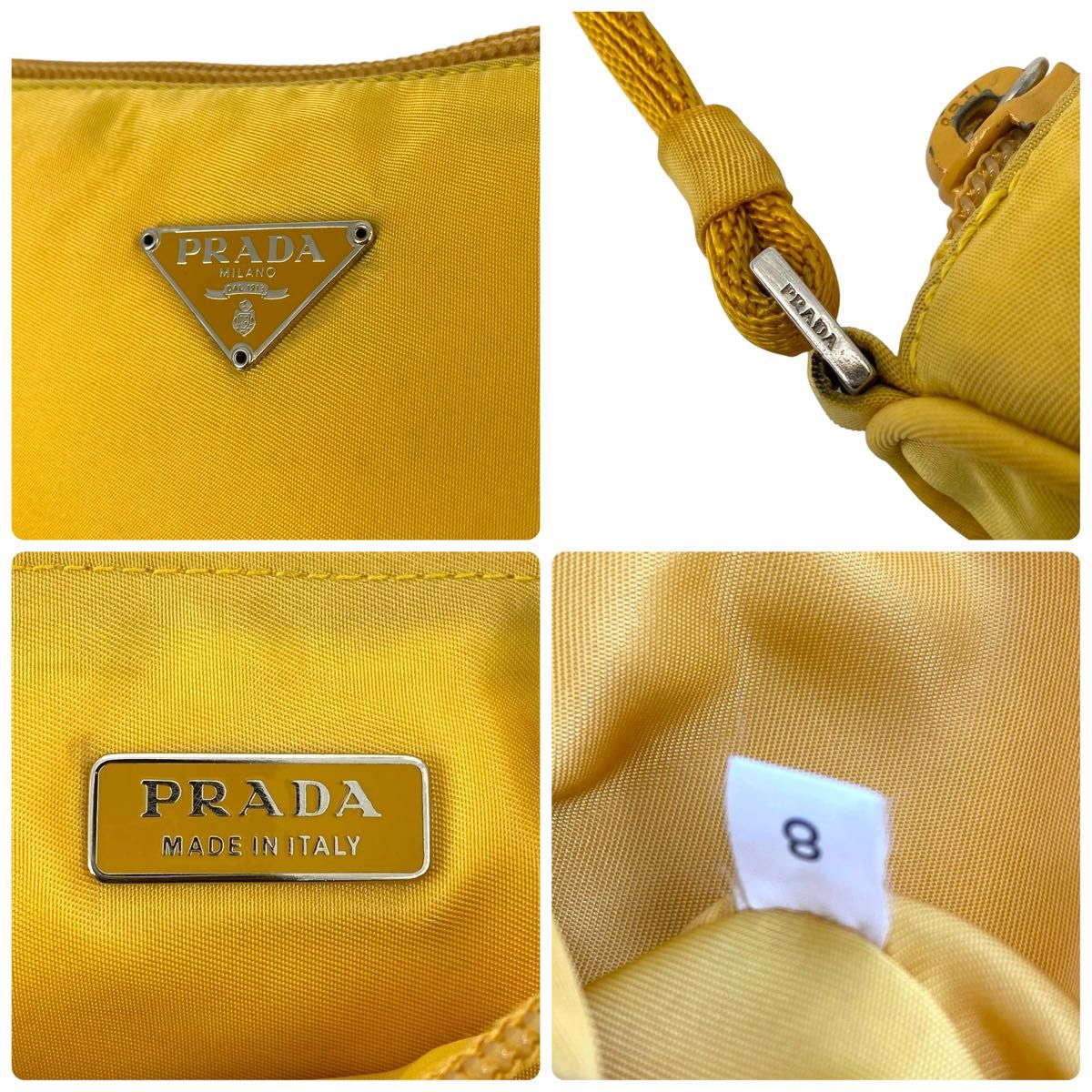 レアカラー PRADA プラダ アクセサリーポーチ イエロー 三角ロゴ レアカラー PRADA プラダ アクセサリーポーチ イエロー 三角ロゴ