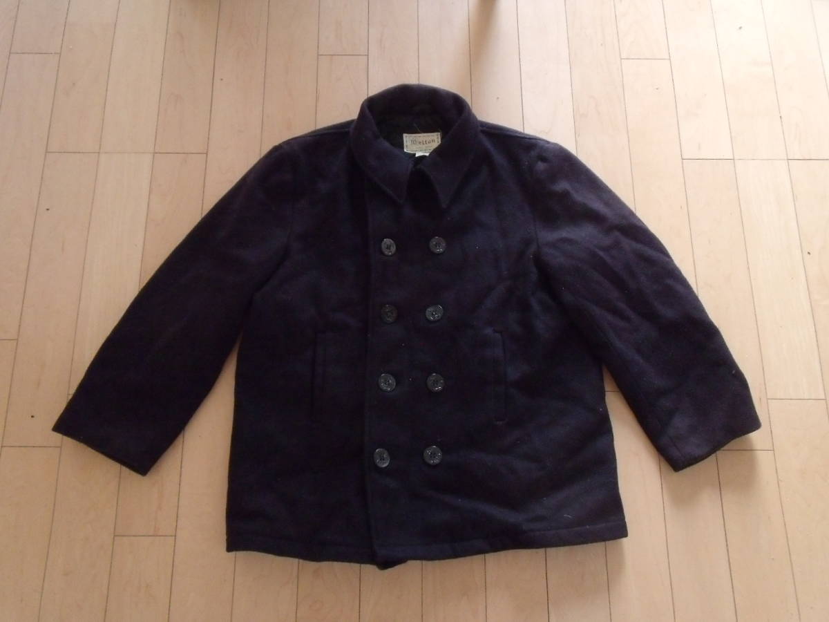 MELTON PEA COAT MADE IN USA アメリカ製 メルトン ピーコート LARGE 70% RECYCLED WOOL 30% RECYCLED NYLON dark navy