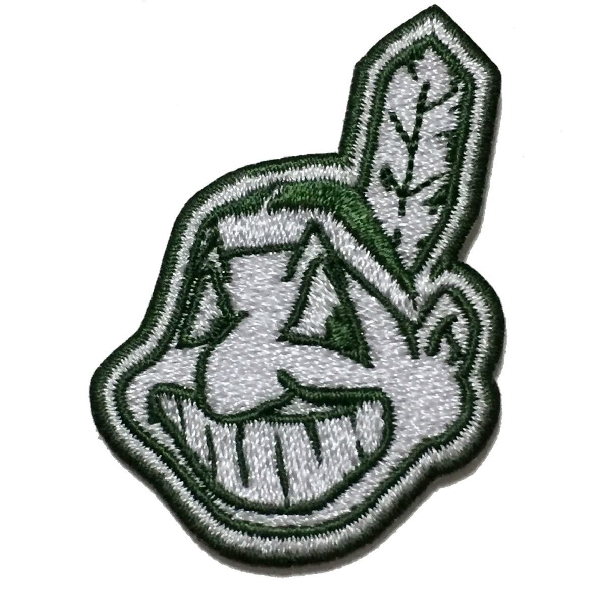 MLB Cleveland * Indian s face Mini size badge ( approximately 5cm) 2 pieces set green 