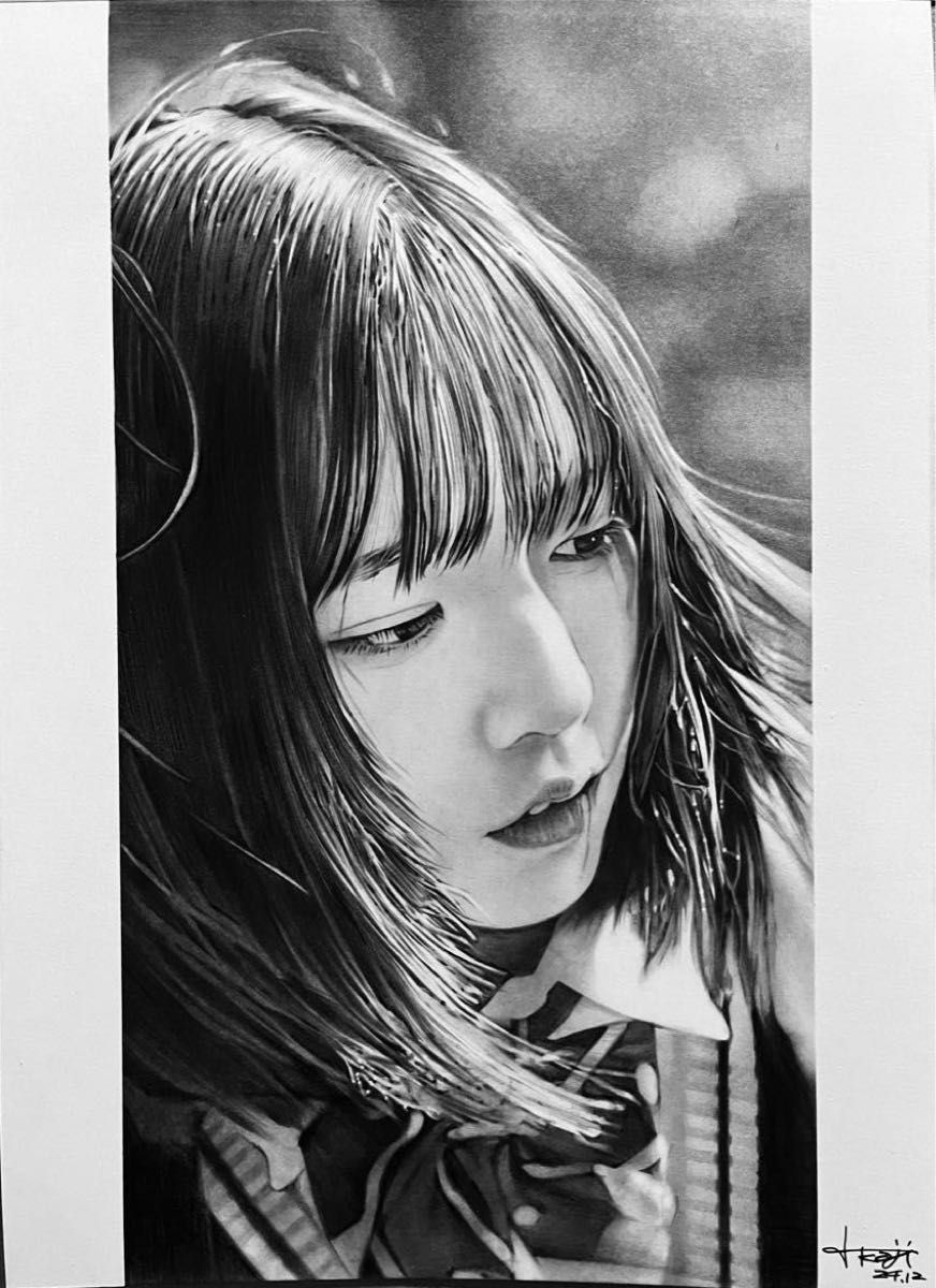 No.35 女性 鉛筆画 手書きイラストA3サイズ No.21 女性 鉛筆画 手書きイラスト A4サイズ 鉛筆画 手描き