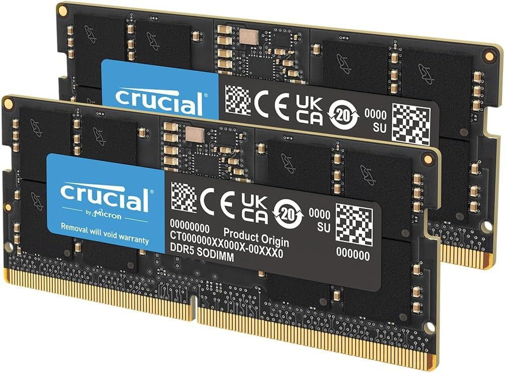 美品]ノートcrucial 32GB Kit(2x16GB)DDR5-5600 SODIMM