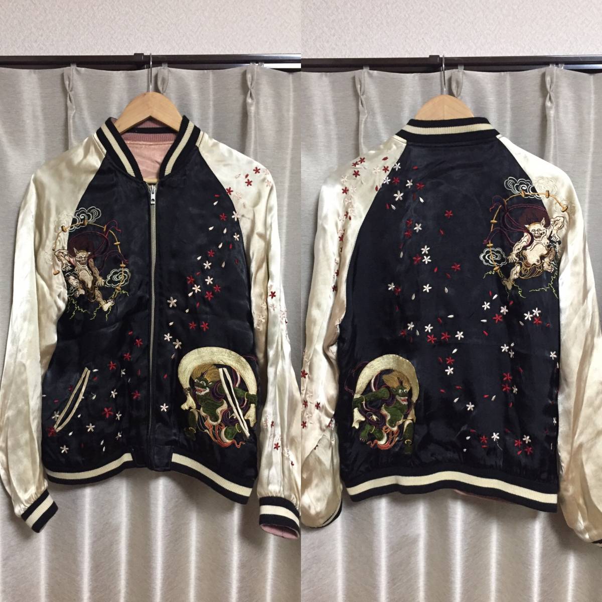  популярный *[ 100 цветок ..] способ бог ×. бог × Sakura вышивка двусторонний Japanese sovenir jacket M