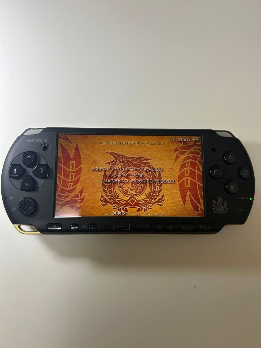 美品 PSP3000 ハンターズモデル 新品充電ケーブル付き 新品 美品 PSP3000 ハンターズモデル 新品充電ケーブル付き 新品