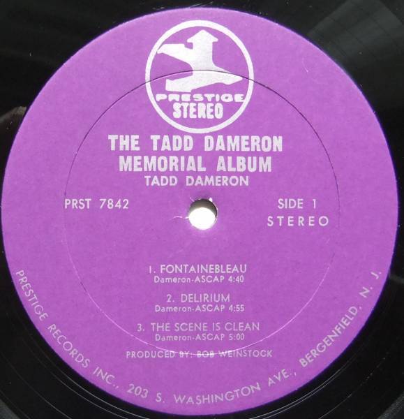 ◆ TADD DAMERON Memorial Album ◆ Prestige PR-7842 (purple) ◆ W_画像3