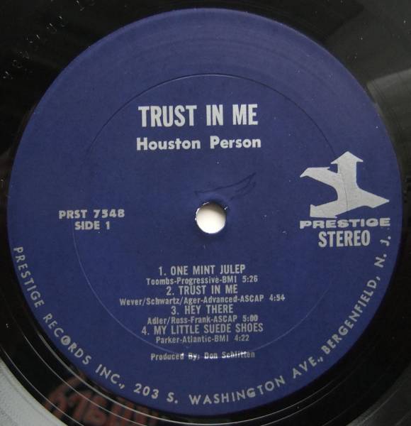◆ HOUSTON PERSON / Trust In Me ◆ Prestige PR-7624 (blue:Bell Sound) ◆_画像3