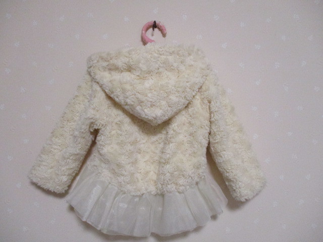 Ωma The way zΩ*76.* pretty hem chu-ru attaching soft parka eggshell white 1229