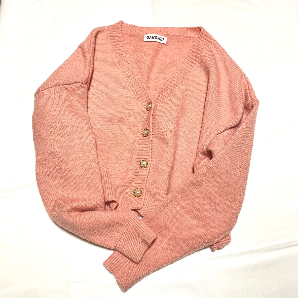 SHEIN シーイン Vネックオープンフロントルーズニットセーター