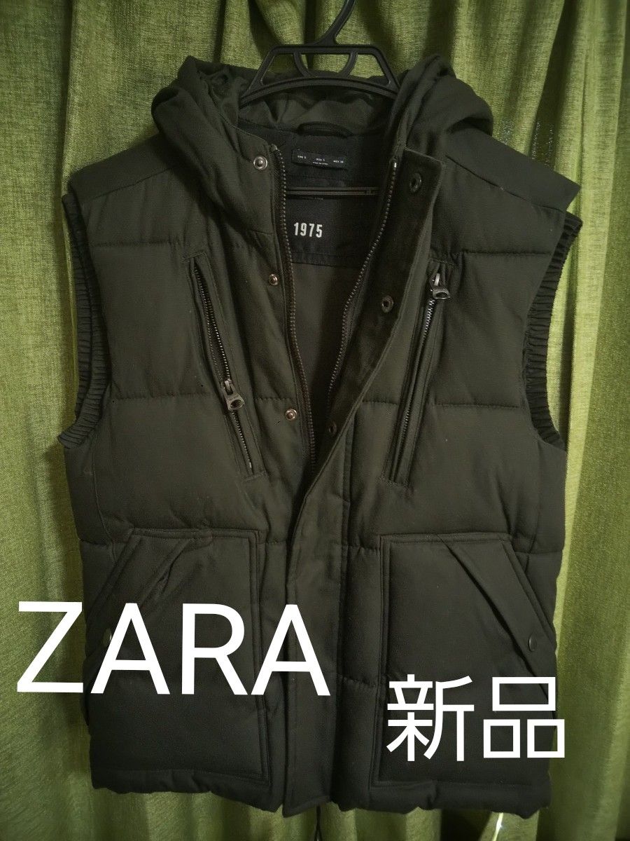 ZARA ダウンベスト 新品 タグ付 1975 Mex38 US S キャンバス ZARA ダウンベスト 新品 タグ付 1975 Mex38 US S キャンバス
