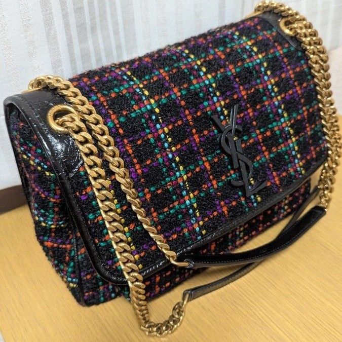 【Saint Laurent】マトラッセ チェーン ショルダーバッグ SAINT LAURENTツイードショルダーバッグNIKIチェーンニキ