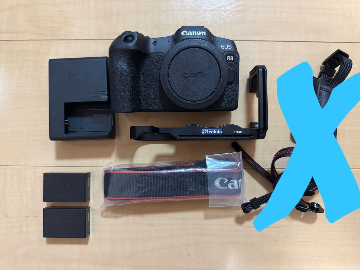 美品】EOS R8 純正バッテリー×2 Leofoto L字プレート付き Canon 美品】EOS R8 純正バッテリー×2 Leofoto L字プレート付き Canon