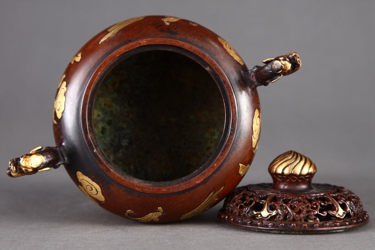 銅製 沈黙は金の置物 抽象的 装飾品 工芸品 美術品 古寶奇蔵】紫銅製・塗金・吉祥如意・置物・賞物・中国時代美術