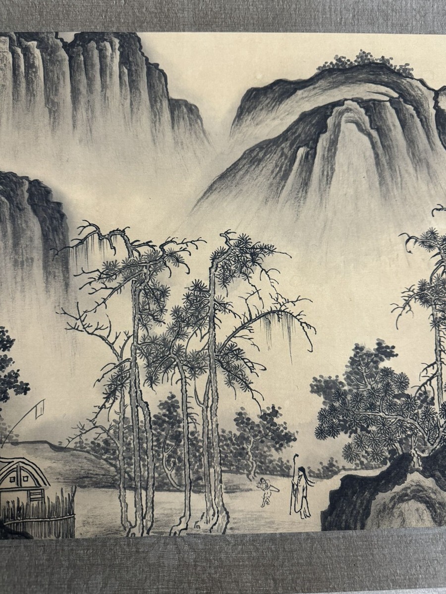 骨董市仕入れ品 中国清時代の掛軸 人物図 肉筆保証 DE378A7-3 真作 骨董市仕入れ品 中国近時代の掛軸 人物図 肉筆保証 (真作