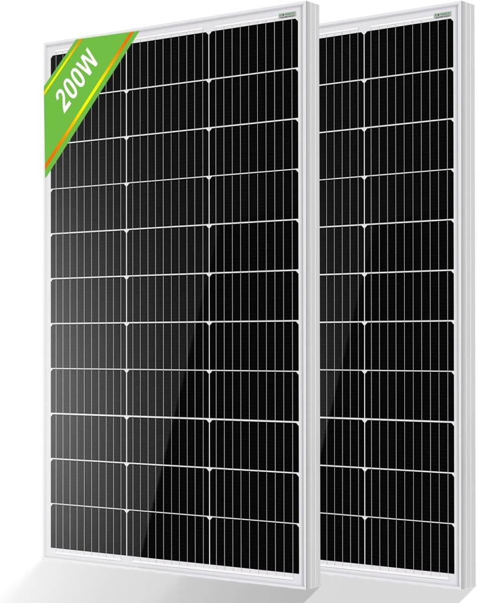 ECO-WORTHY 太陽光パネル 単結晶 2枚 ソーラーパネル200W = 100W 太陽光チャージ 超高効率 省エネルギー 耐蝕性