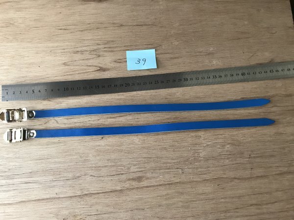 39☆至宝館 未使用 競輪 ピスト用 トゥーストラップ 極東 キョクトウ KKT ブルー NJS刻印 昭和 平成 左右セット