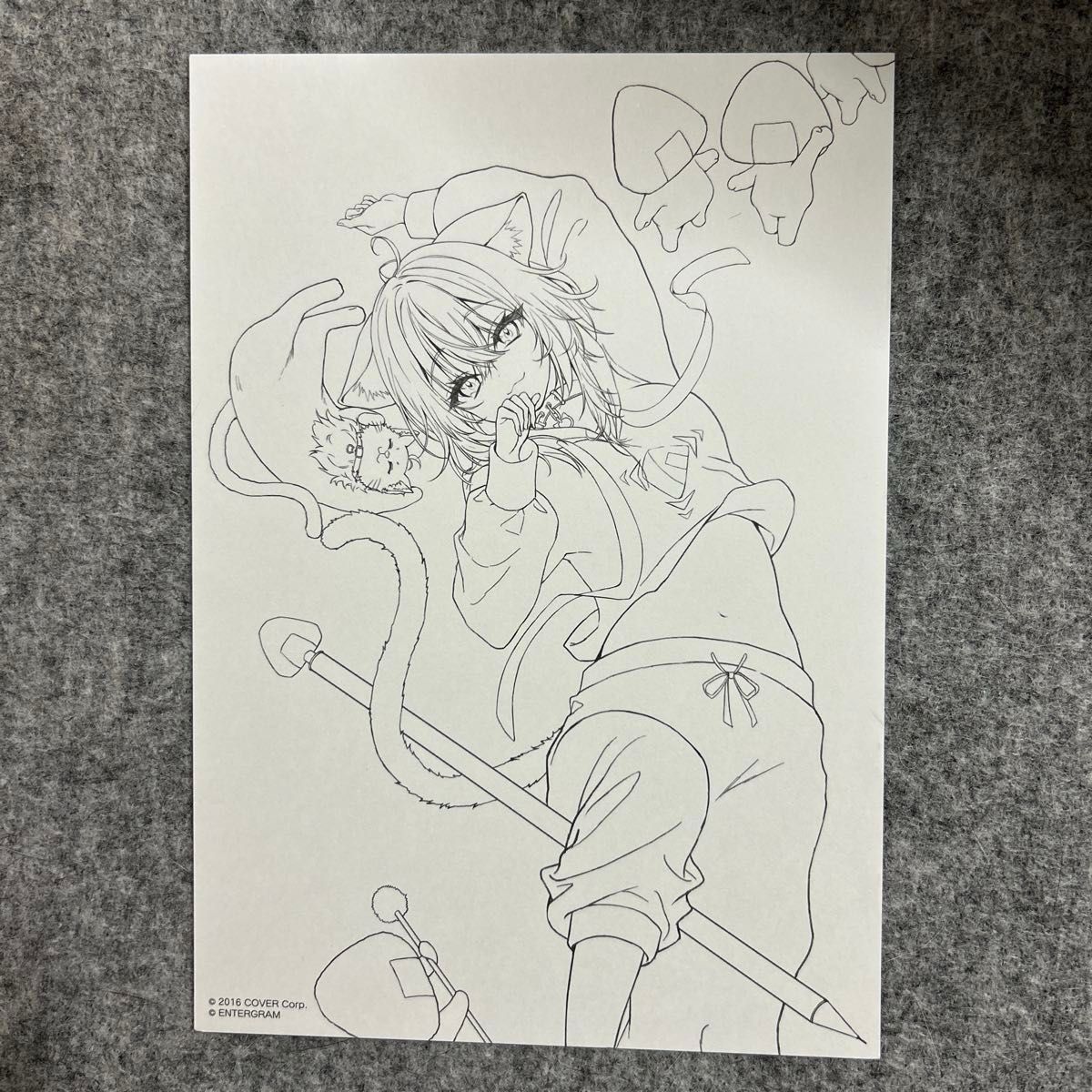 あかゆにゅ〜む塗り絵×150枚 ホロライブ所属 猫又おかゆ主演 おかゆにゅ〜〜む 塗り絵 5枚