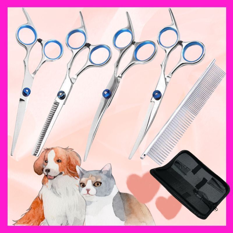  trimming si The - pet cut tongs trimmer trimming dog cat comb scissors ..basami car b tongs self beginner 6 point set 