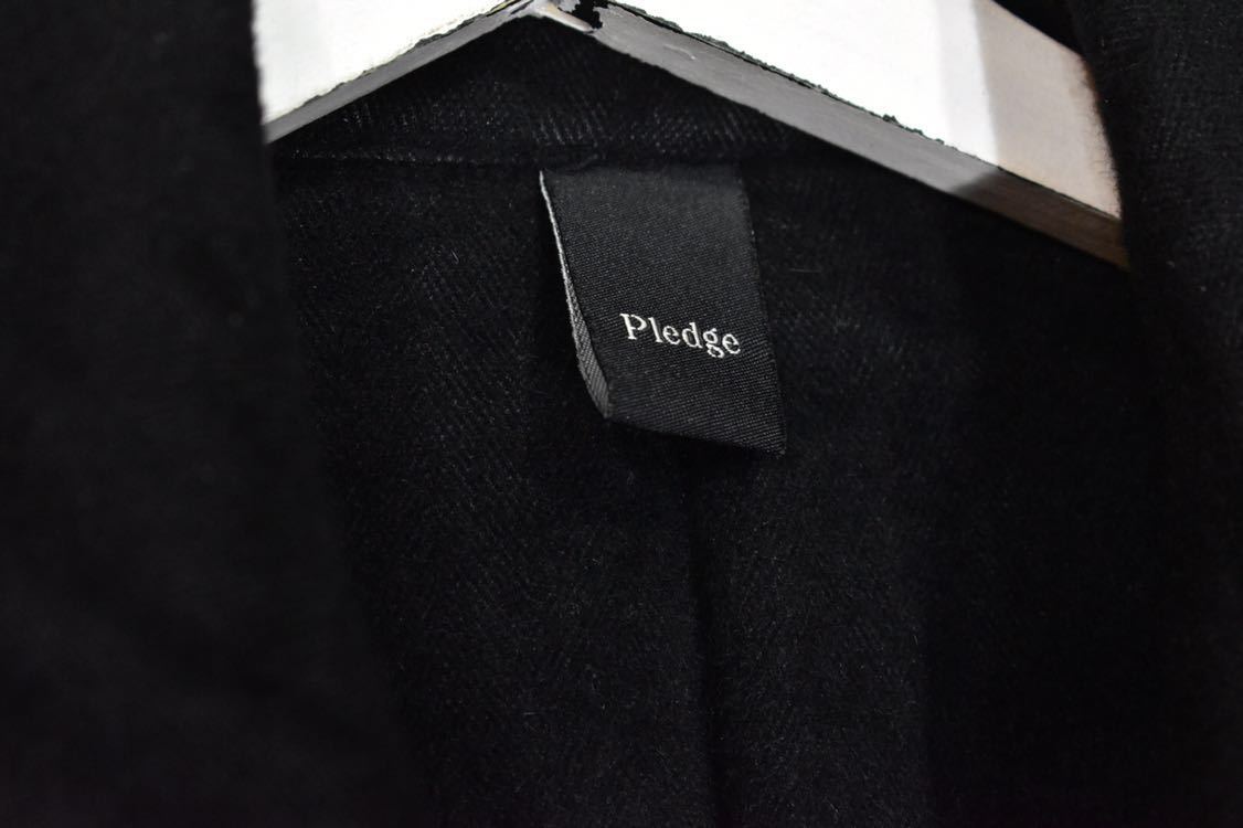  standard [Pledge/ Pledge ] wool short pea coat jacket black 48