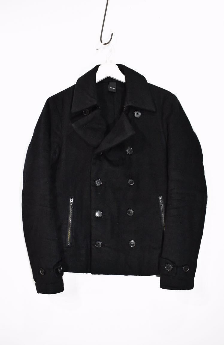  standard [Pledge/ Pledge ] wool short pea coat jacket black 48