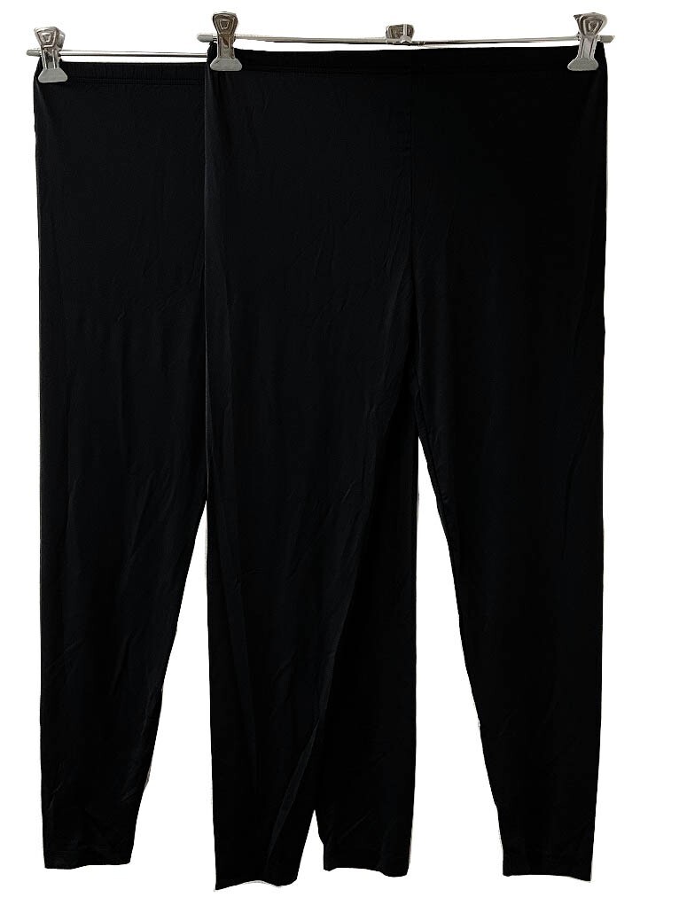 CR14638 ZK⑥【特価】新品 レギンス M～L 2枚組 ブラック ストレッチ ウエストゴム 接触冷感 UVカット 10分丈 訳あり レディース