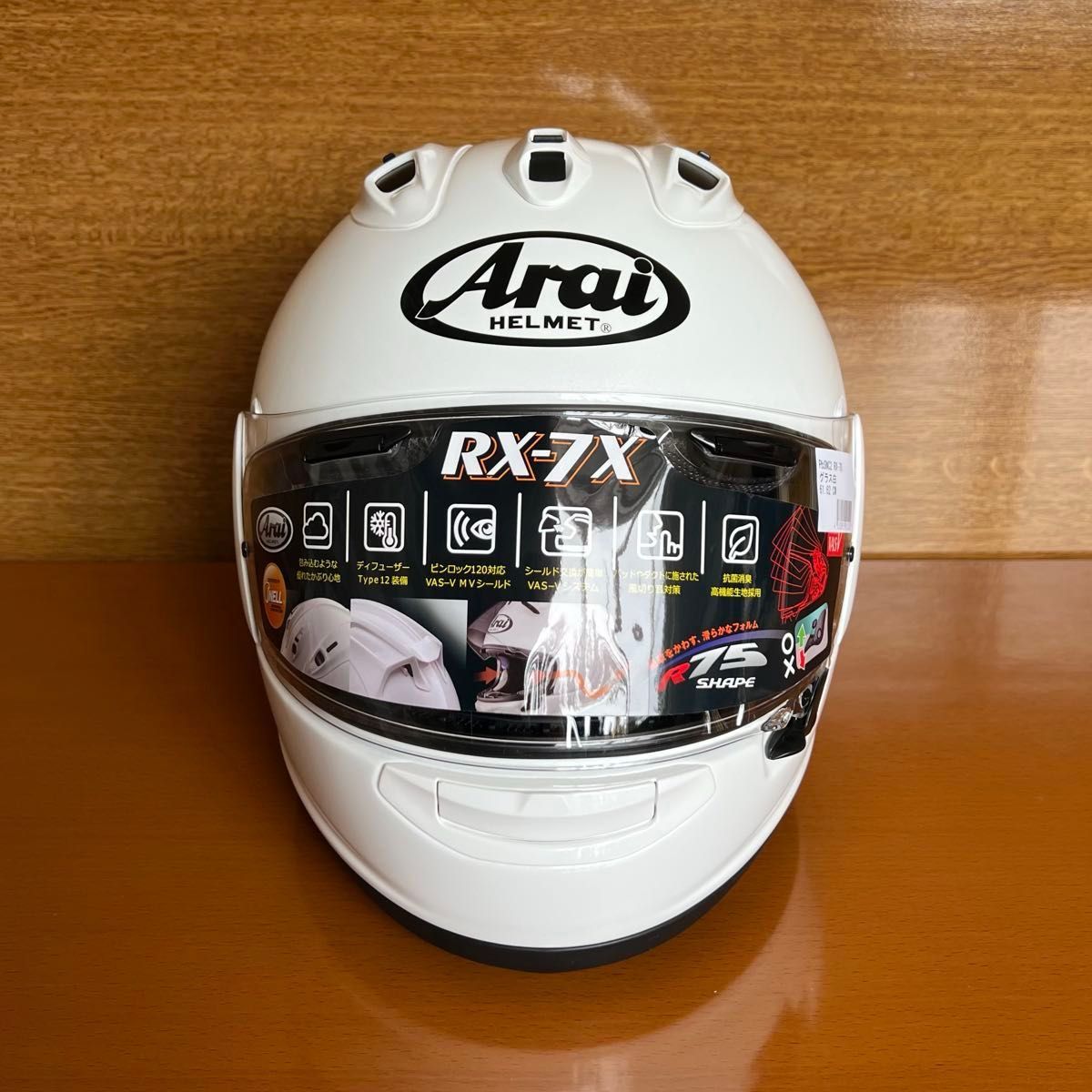 新品未使用】 Arai アライ RX-7X グラスホワイト 61-62cm (XL 新品未使用】 Arai アライ RX-7X グラスホワイト 61-62cm (XL