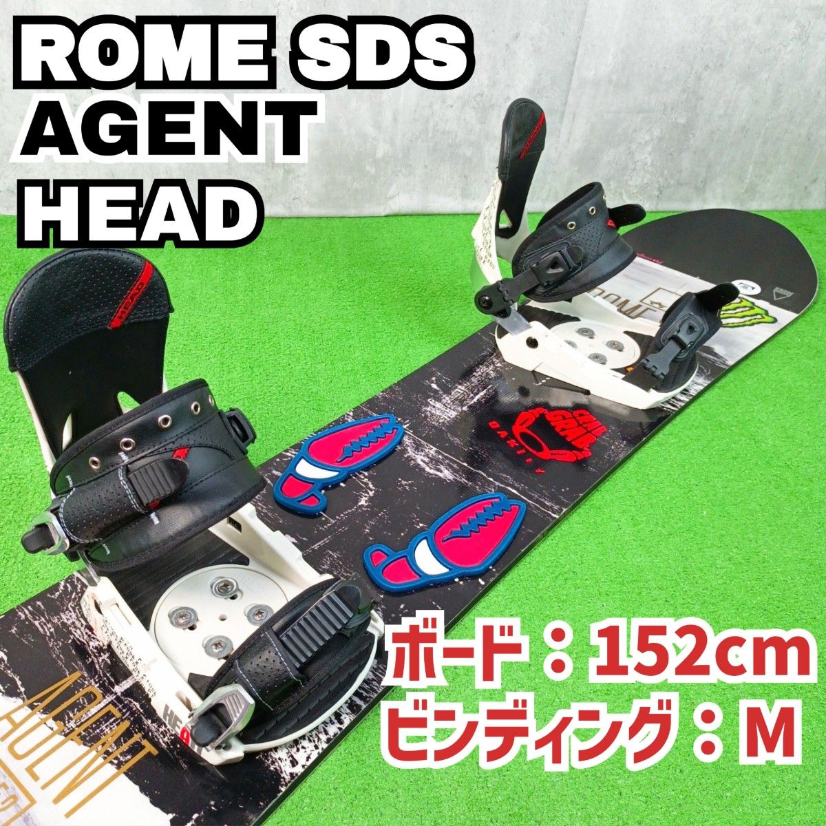 メンズボード 2点セット ROME SDS NATIONAL 152cm メンズ 初心者向け ローム SDS エージェント152cm ヘッドM