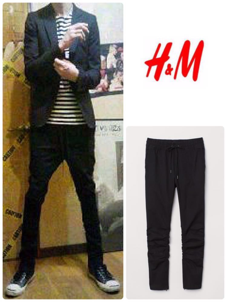 正規【H&M】 新品ストレッチジョガーパンツ 2本セット エイチアンドエム ハイテーパードパンツ セミサルエルパンツ ブラック&カーキ★