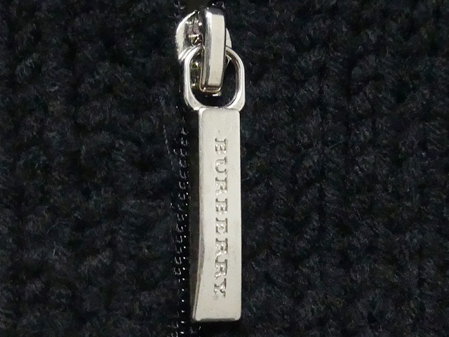 即決★BURBERRY BLACK LABEL★メンズM 廃版 ラビットファー ジップアップニット バーバリーブラックレーベル 2 黒 ナイト刺繍 ノバチェック_画像6