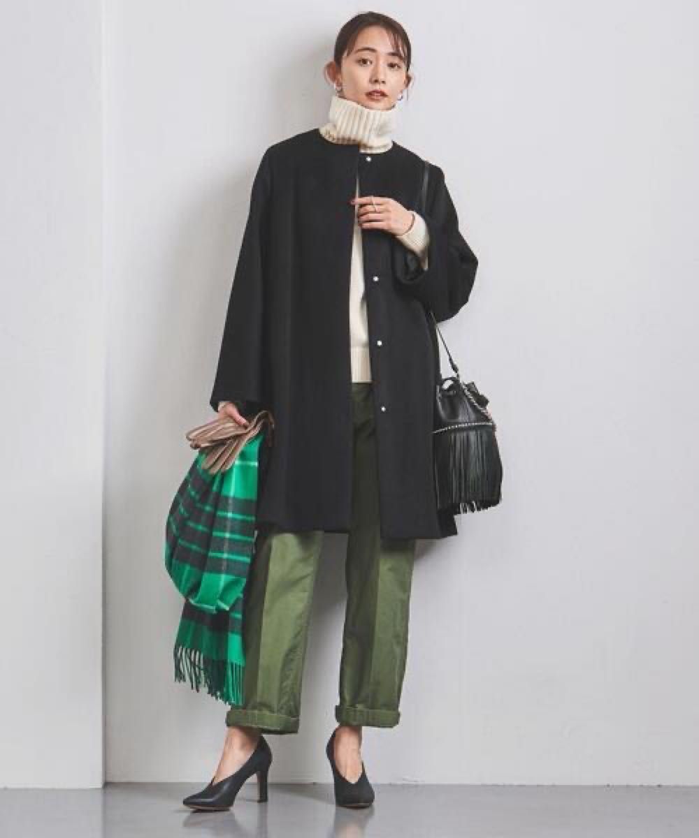 新品】UNITED ARROWS Aラインノーカラーミドル丈コートB†|Yahoo 新品】UNITED ARROWS Aラインノーカラーミドル丈コートB†|Yahoo