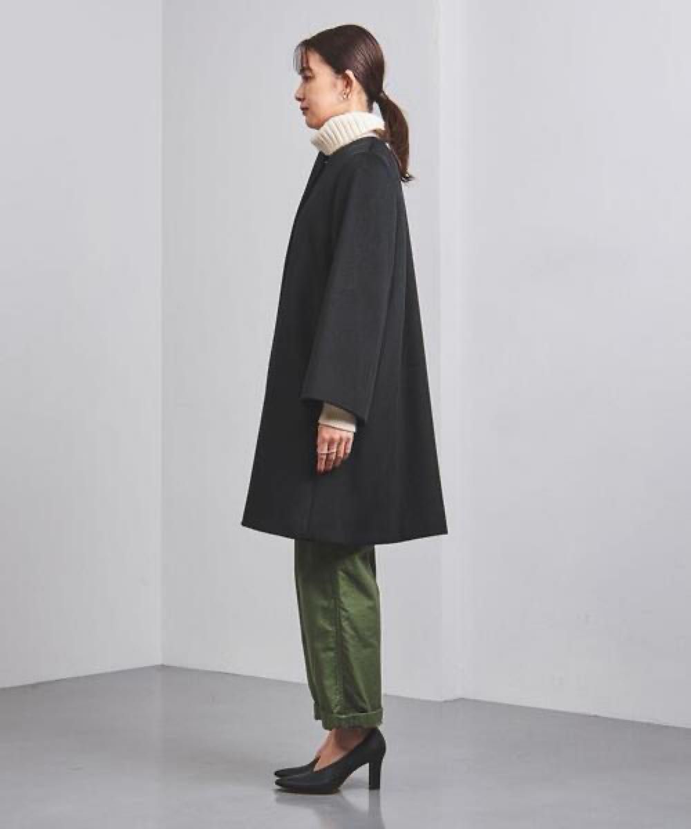 新品】UNITED ARROWS Aラインノーカラーミドル丈コートB†|Yahoo 新品】UNITED ARROWS Aラインノーカラーミドル丈コートB†|Yahoo