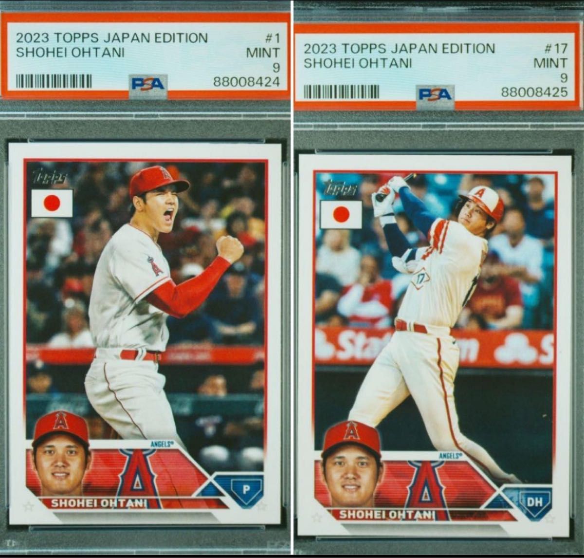 【PSA9】大谷翔平 TOPPS 2023 投打2枚セット 連番 ドジャース MLB