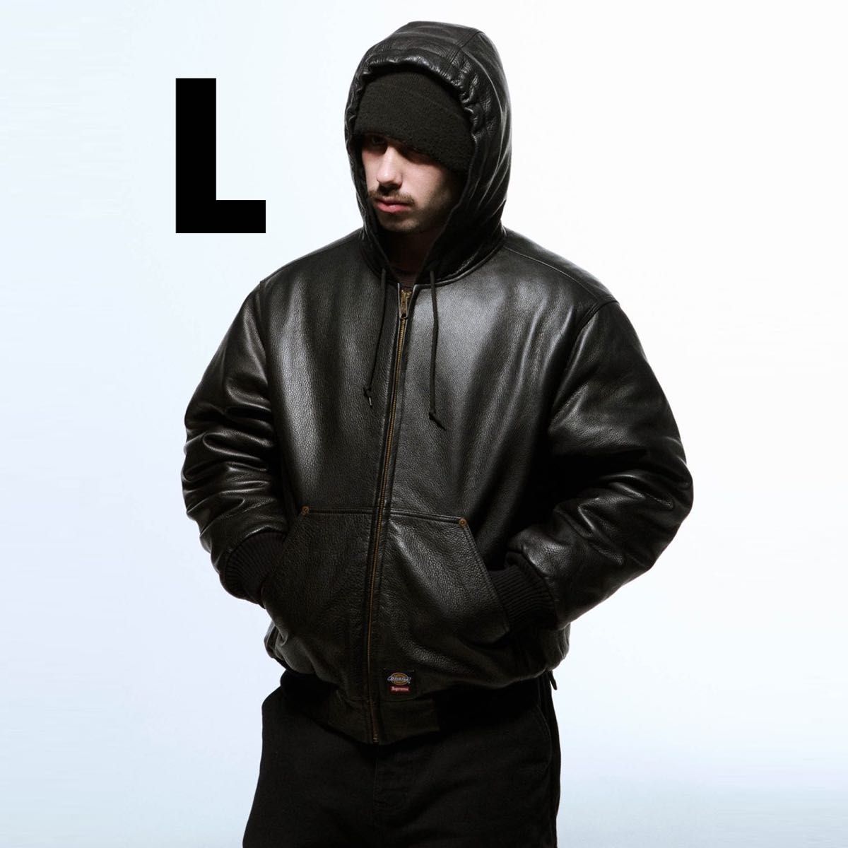 Supreme Dickies Hooded Leather Work Jacket Large L|Yahoo Supreme Dickies Hooded Leather Work Jacket Large L|Yahoo