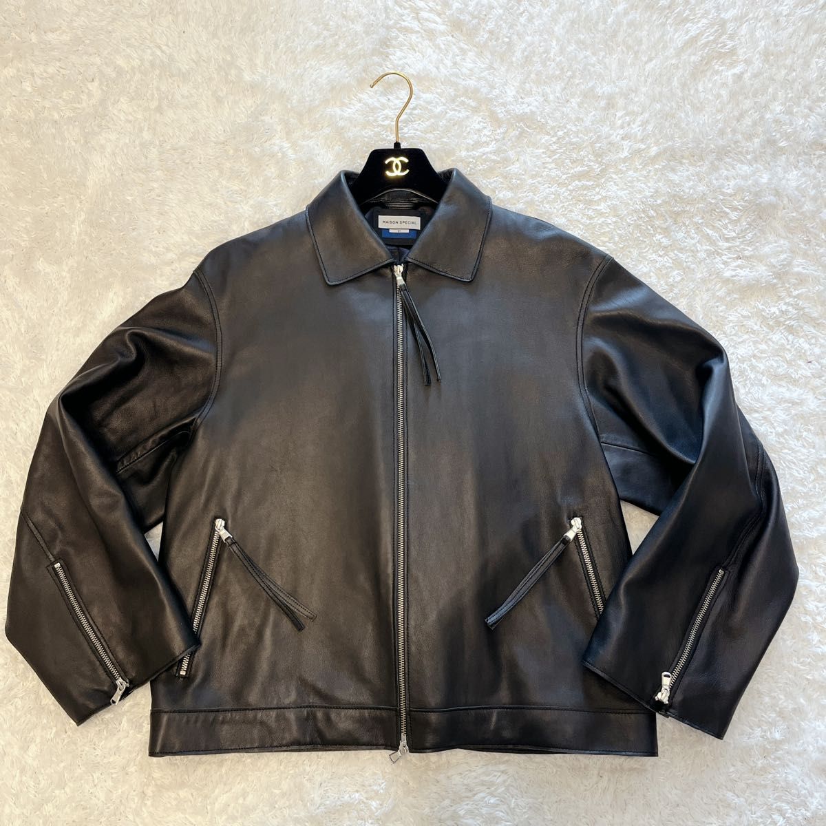 未使用級 メゾンスペシャル レザージャケット シングル 未使用級 メゾンスペシャル レザージャケット シングル