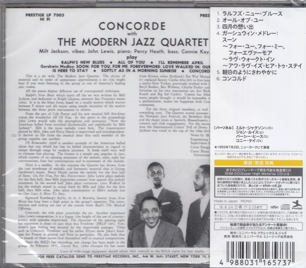 即決JAZZ ４【M.J.Q（モダン・ジャズ・カルテット）◆コンコルド（高音質・SHM-CD!）＝超名盤！】未開封/新品_画像2