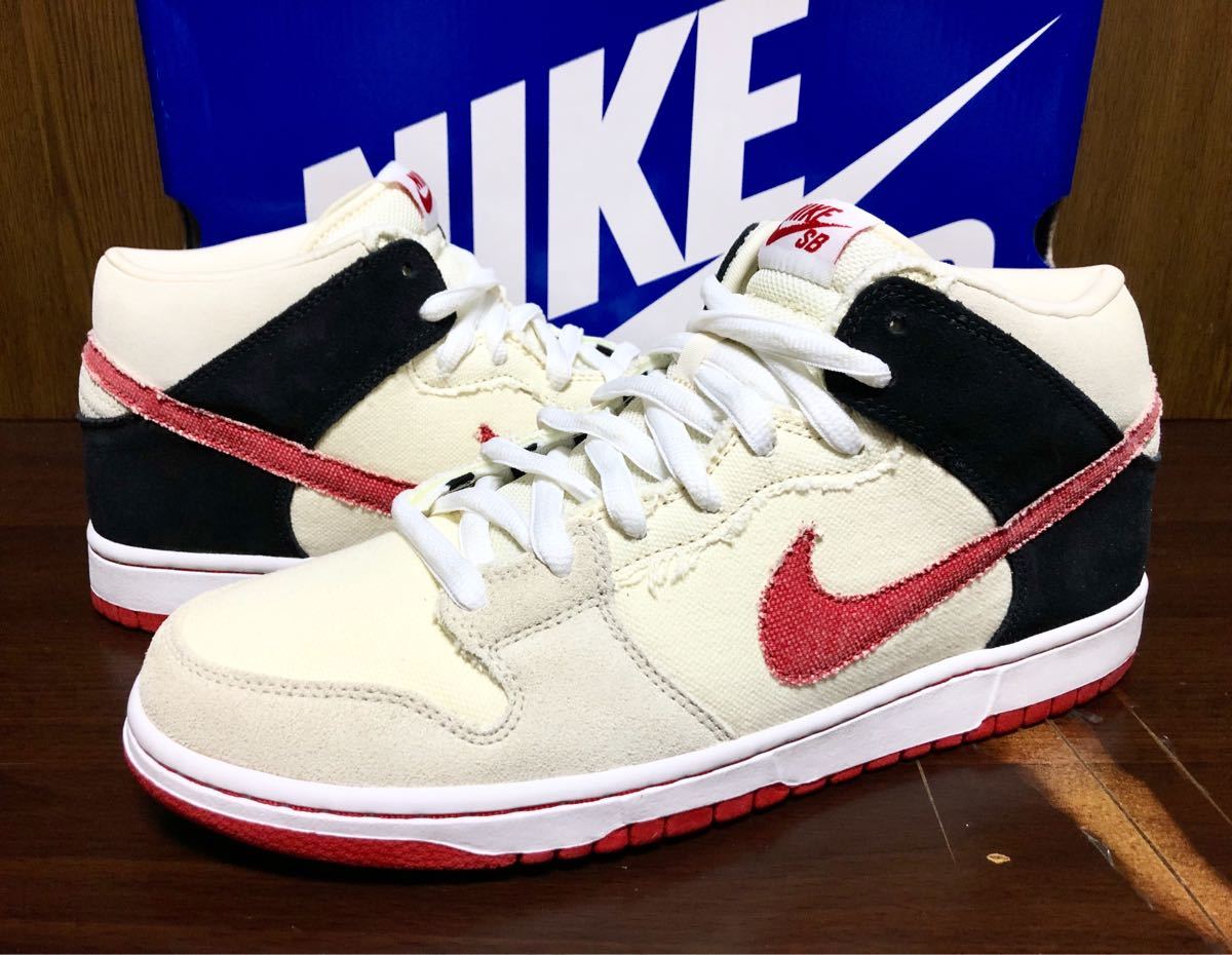 10年製 NIKE DUNK MID PRO SB STREET FIGHTER PACK RYU ナイキ ダンク ストリートファイター リュウ【314383-200】セイル ベージュ US10.5_画像1