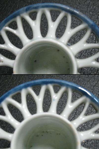* old Imari sake cup pcs blue and white ceramics ... skill *