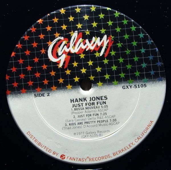 Hank Jones - Just For Fun◆Shelly Manne / Ray Brown / Howard Roberts◆Galaxy / GXY-5105_画像4