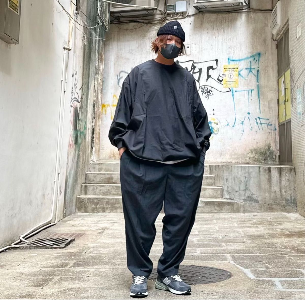 店舗限定】【週末迄限定】SEE SEE LS WOOL CREW ネイビーXL 店舗限定】【週末迄限定】SEE SEE LS WOOL CREW ネイビーXL