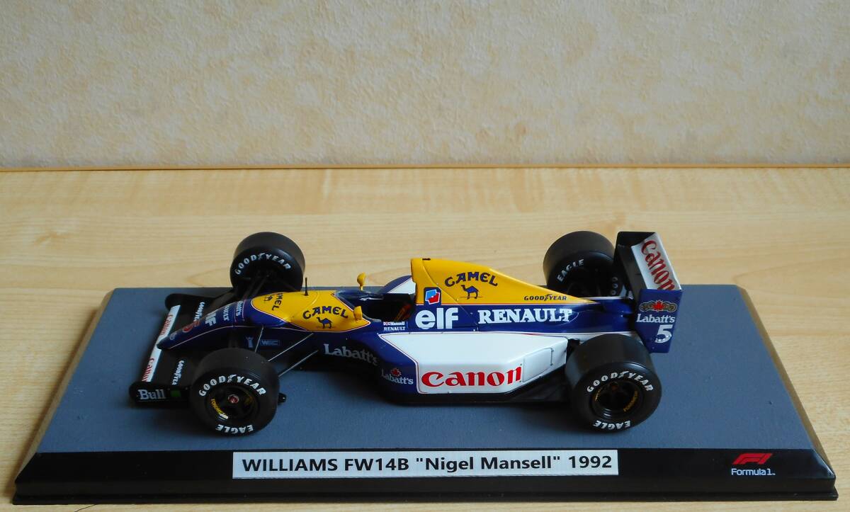 《マンセル・CAMEL仕様・台座塗装品・銘板貼付品》1/24 ウィリアムズ FW14B 1992 【デアゴスティーニ】ビッグスケールF1コレクション