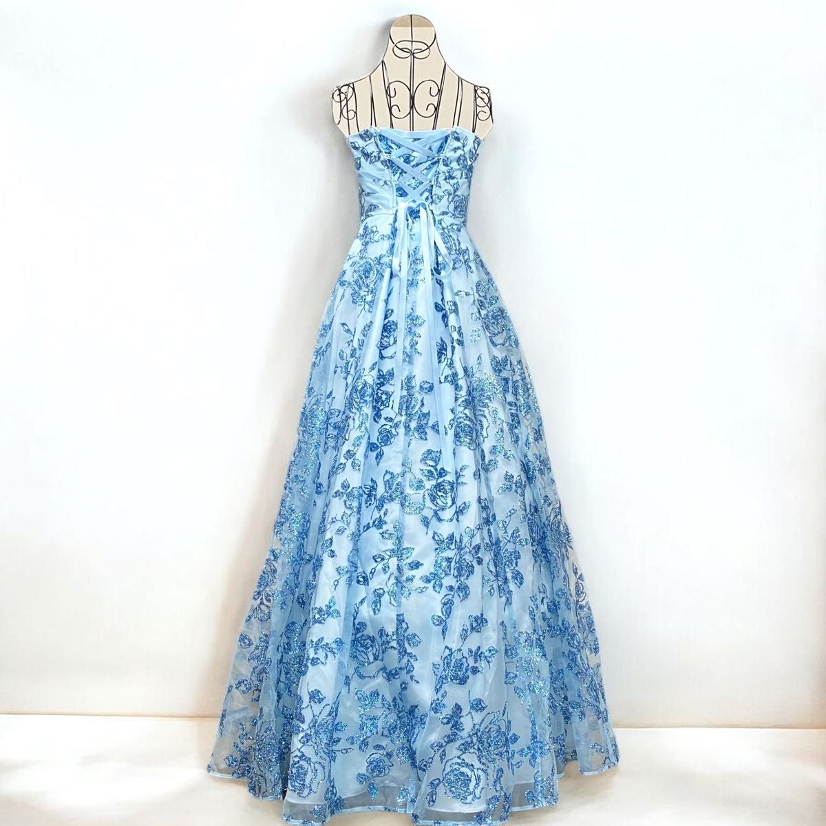 新品】AIMER エメ 高級 ロングドレス Aライン ローズグリッター 新品】AIMER エメ 高級 ロングドレス Aライン ローズグリッター