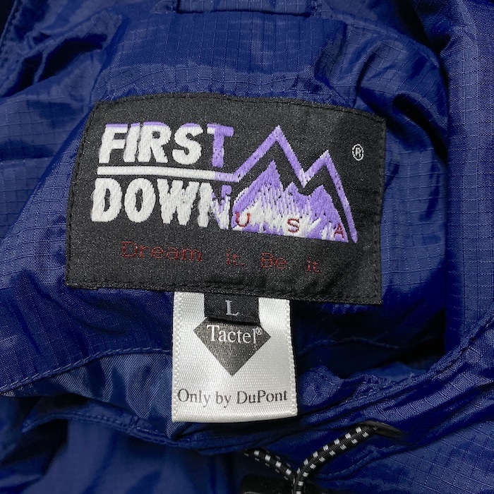 【送料無料】90s FIRST DOWN マウンテンパーカー vintage 古着 ヒップホップ ブルー_画像8