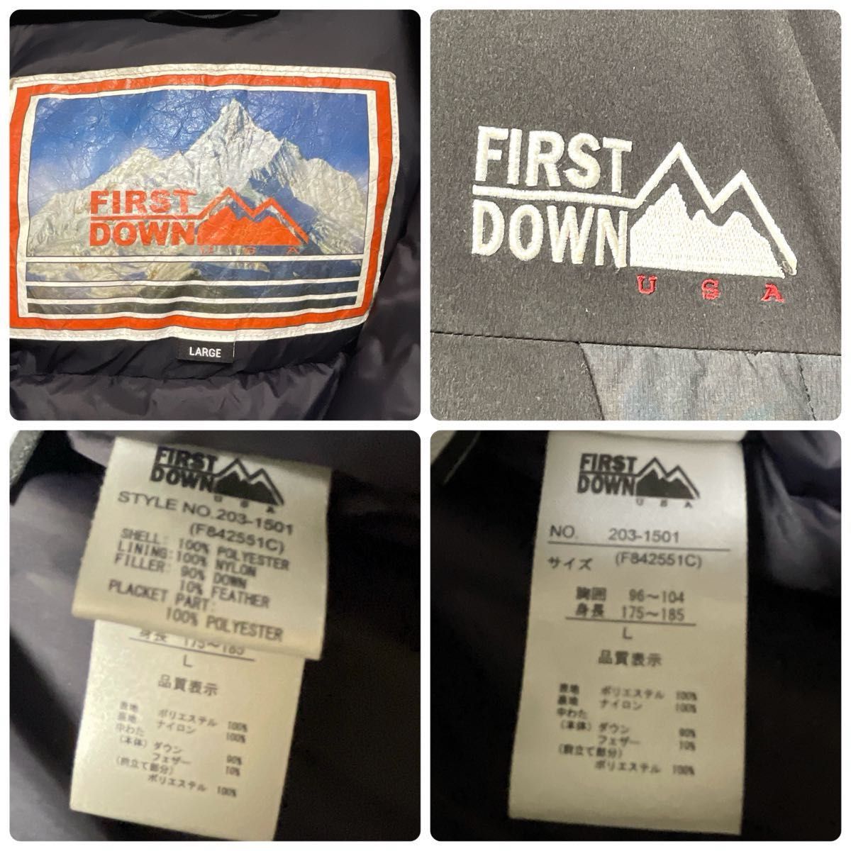 訳あり】FIRST DOWN ファーストダウン ダウンジャケット 雪山 訳あり】FIRST DOWN ファーストダウン ダウンジャケット 雪山